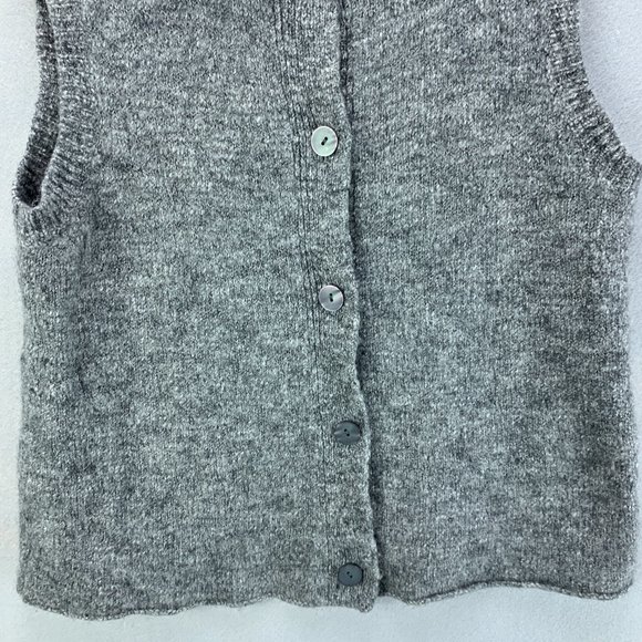 J Jill Sweater Womens Large Gray Vest Button Up Wool Alpaca Blend Sleeveless - Picture 3 of 13